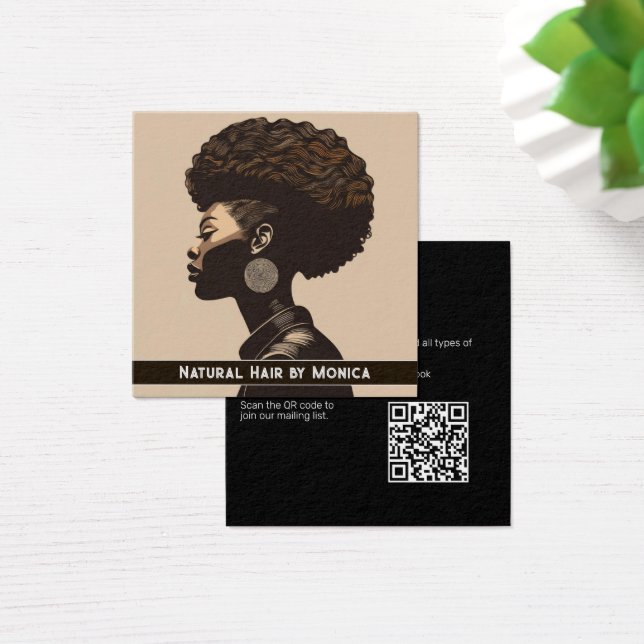 Natural African American Hair Salon Business Card (Desk)