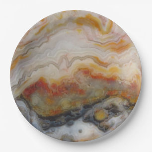 Natural Agate Stone, Authentic Colors and Design Paper Plates