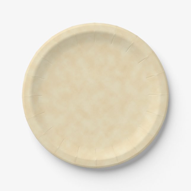 Natural Antique Parchment Paper Look Paper Plates (Front)