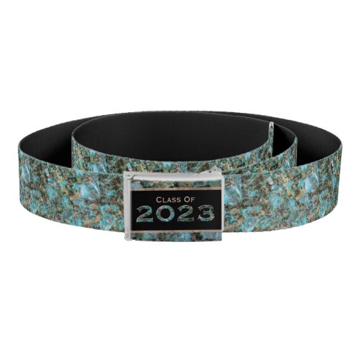 Natural Aqua and Brown Stone 2023 Graduation Belt