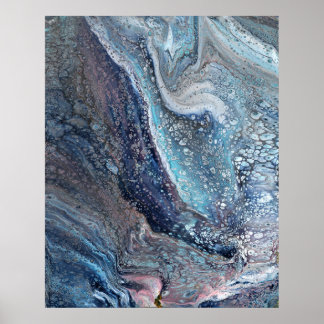 Natural Attraction 1 Blue Fluid Abstract Art Print