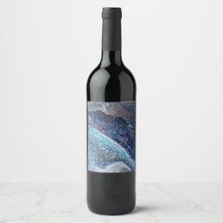 Natural Attraction 2 Blue Geode Wine Bottle Label