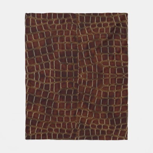 Natural background of lacquered brown crocodile le fleece blanket
