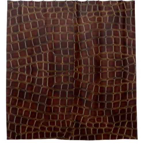 Natural background of lacquered brown crocodile le shower curtain