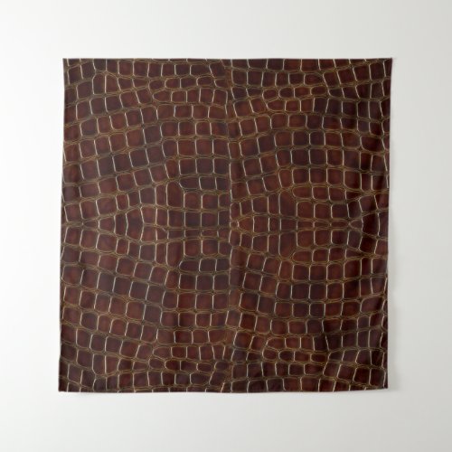 Natural background of lacquered brown crocodile le tapestry