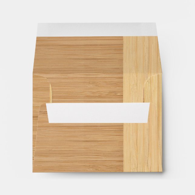Natural Bamboo Border Wood Grain Look Envelope (Back (Bottom))