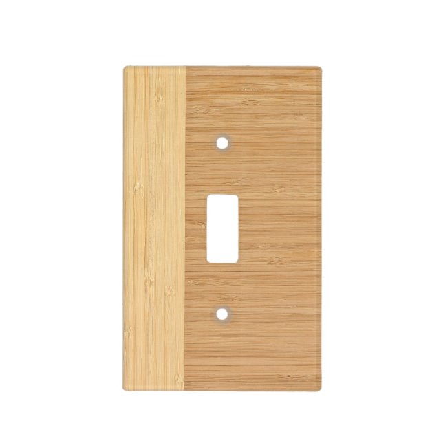 Natural Bamboo Border Wood Grain Look Light Switch Cover (Front)
