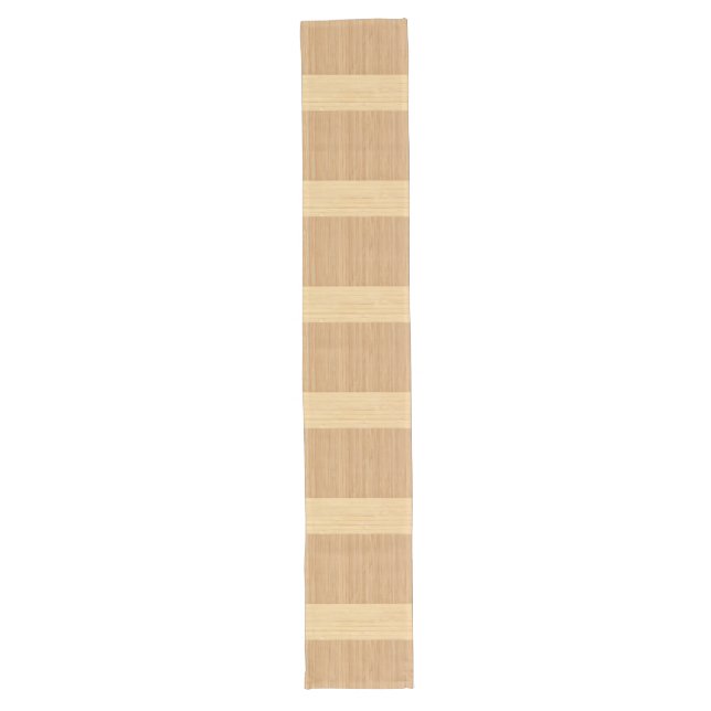 Natural Bamboo Border Wood Grain Look Long Table Runner (Front)