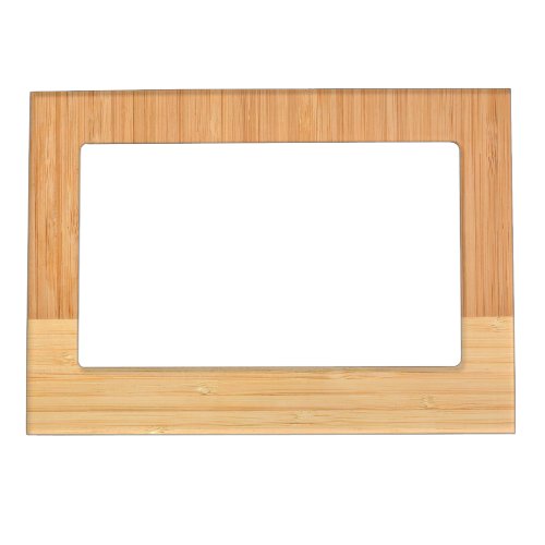 Natural Bamboo Border Wood Grain Look Magnetic Photo Frame