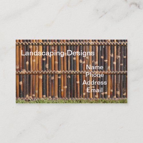 Natural Bamboo Garden Fence Business Card