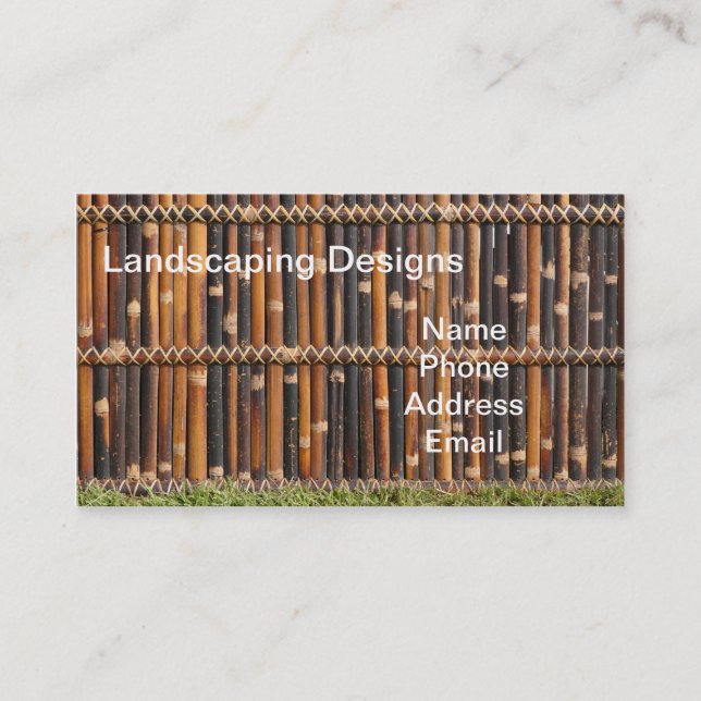 Natural Bamboo Garden Fence Business Card (Front)