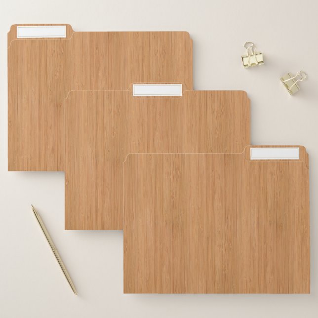 Natural Bamboo Wood Grain Look File Folder (Set)