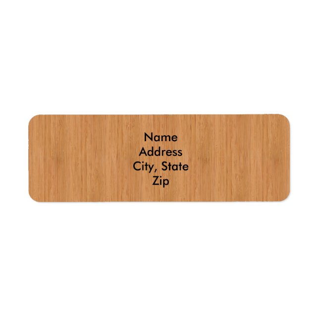Natural Bamboo Wood Grain Look Label (Front)