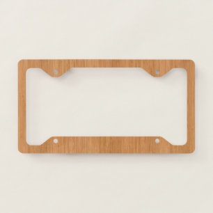 Natural Bamboo Wood Grain Look License Plate Frame