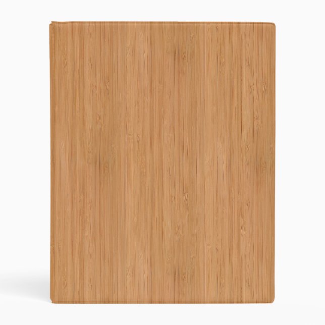 Natural Bamboo Wood Grain Look Mini Binder (Front)