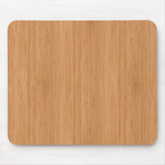 Natural Bamboo Wood Grain Look Mouse Pad (Front)