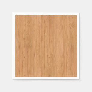 Natural Bamboo Wood Grain Look Paper Napkins