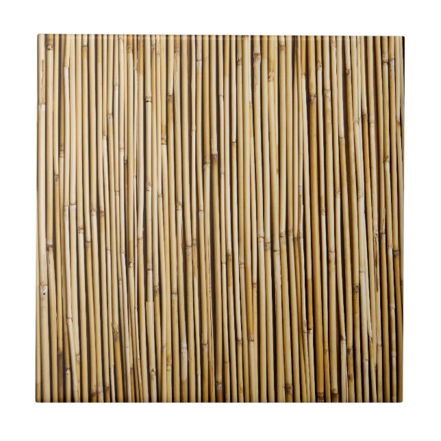 Natural Bamboo Zen Background Customized Template Ceramic Tile (Front)