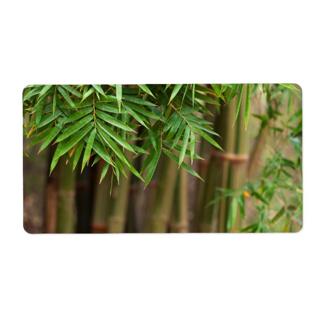 Natural Bamboo Zen Background Customized Template Label (Front)