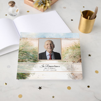 Natural Beach Celebration of Life Funeral Guest Book