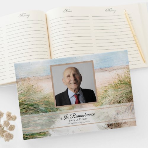Natural Beach Celebration of Life Funeral Guest Book