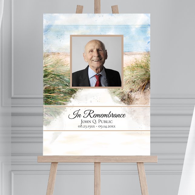 Natural Beach Celebration of Life Funeral Memorial Foam Board (Creator Uploaded)