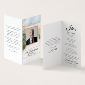 Natural Beach Coastal Funeral Memorial Prayer Business Card
