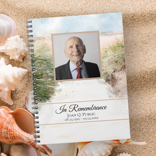 Natural Beach Funeral Memorial Guest Book