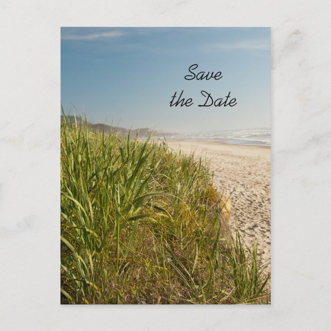 Natural Beach Wedding Save the Date Announcement Postcard (Front)