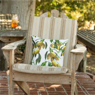 Natural beautiful lemons outdoor pillow