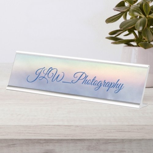 Natural Beautiful Rainbow in Cloudy Sky Desk Name Desk Name Plate