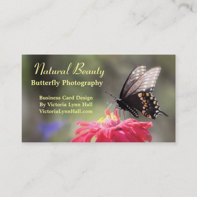 Natural Beauty Butterfly Custom Business Cards (Front)