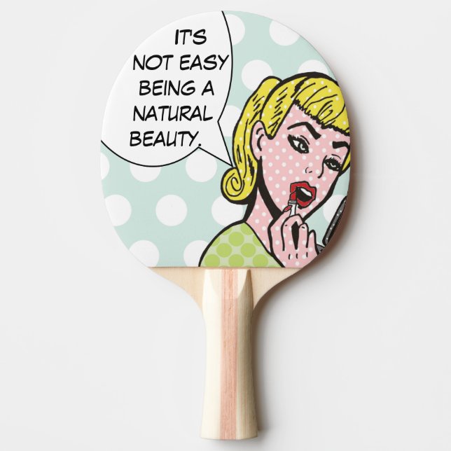 Natural Beauty Comic Book Ping Pong Paddle (Front)