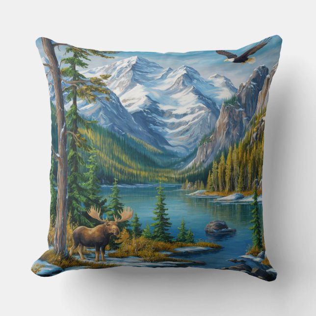 Natural Beauty of Alaska Throw Pillow (Front)