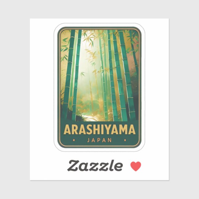 Natural Beauty of Arashiyama Bamboo Forest-Japan Sticker (Sheet)