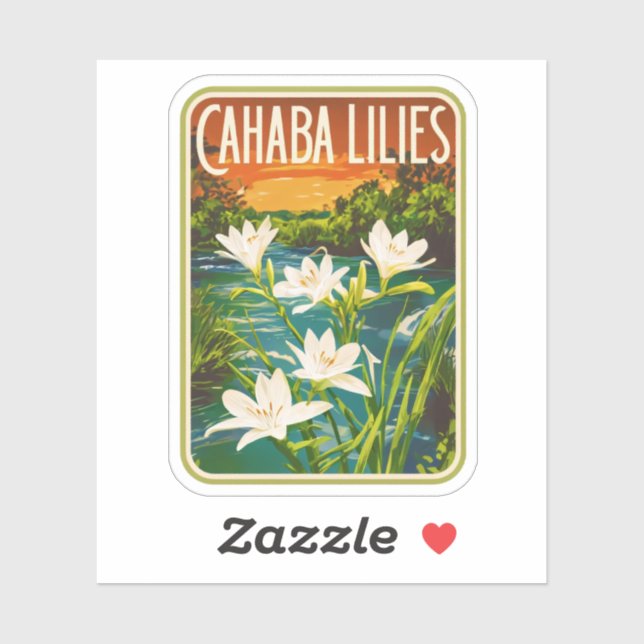 Natural Beauty of Cahaba Lilies-Alabama Sticker (Sheet)