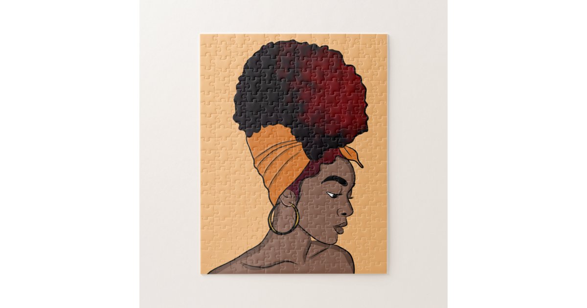 Natural Beauty, Wrapped Hair Jigsaw Puzzle | Zazzle.com