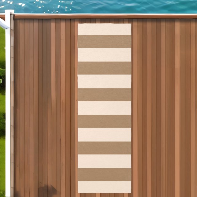 Natural Beige Brown Stripes Runner Rug (Insitu (Outdoor 2))