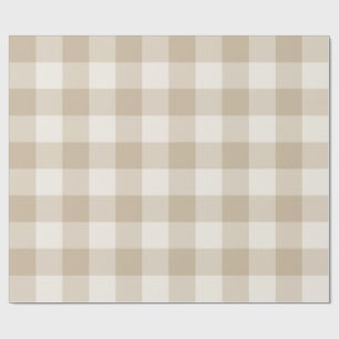 Natural Beige Large Buffalo Plaid Gingham Wrapping Paper