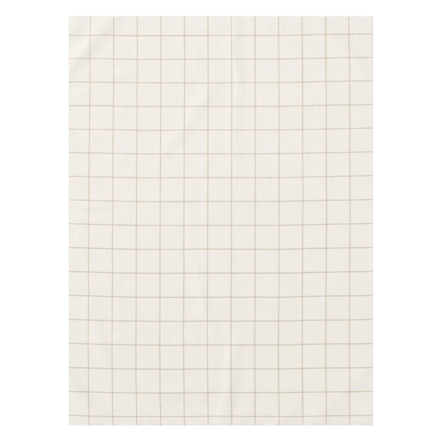 Natural Beige Large Windowpane Grid Tablecloth (Front)