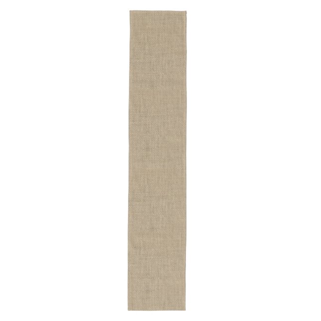 Natural Beige Tan Jute Burlap-Rustic Cabin Wedding Medium Table Runner (Front)