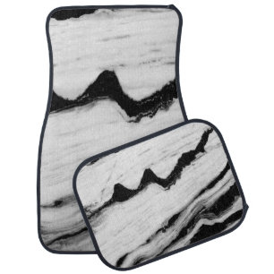 natural black and white marble texture, luxurious  car floor mat