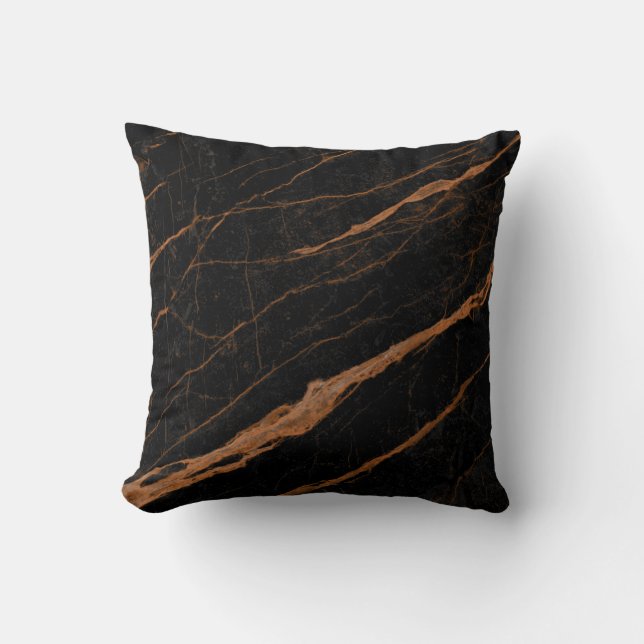 natural black emperador marble texture background  throw pillow (Front)