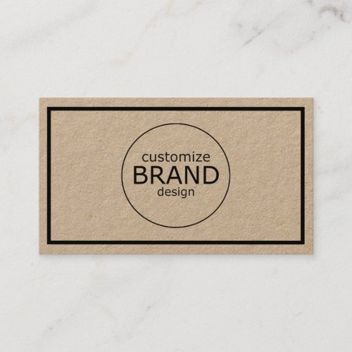 Natural  Black Frame Minimalist Logo Business Card