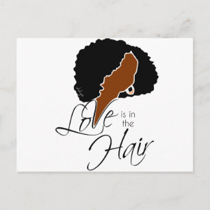 Natural Black Hair   Love is in the Hair Postcard
