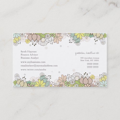Natural Blossoms Elegant Custom Business Card