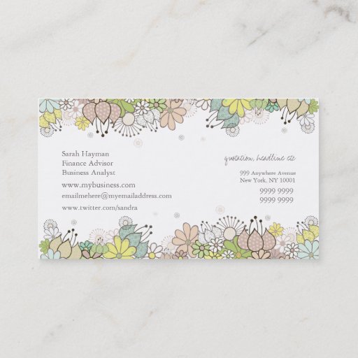 Customizable Natural Blossoms Elegant Custom Business Card