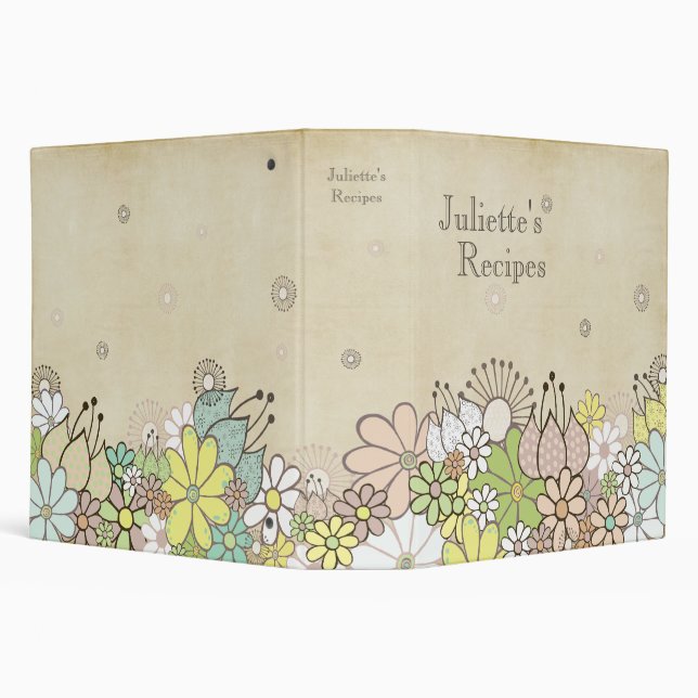 Natural Blossoms Recipe Book Binder (Background)