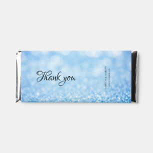Natural Blue Glitter Hershey Bar Thank You Favors