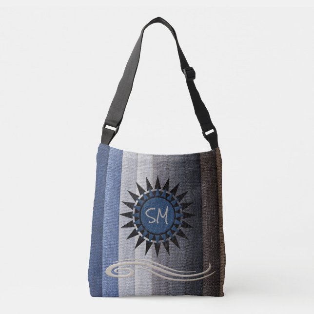 Natural Blue Tones Personalized Tote Bag   (Front)